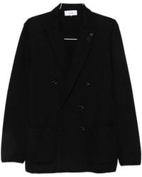 Lardini - Double-Breasted Knitted Blazer - Lyst