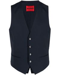 HUGO - Single-breasted Buttoned Waistcoat - Lyst