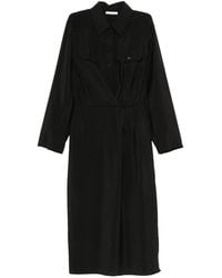Patrizia Pepe - Long-Sleeve Shirt Midi Dress - Lyst