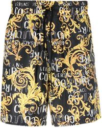 Versace - Pantalón corto con estampado barroco – 52, negro - Lyst