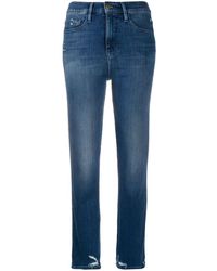 FRAME Jean Le Sylvie Crop à coupe droite - Bleu