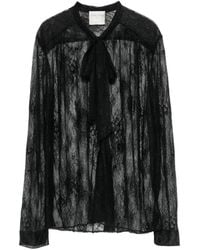 forte_forte - Pussy-Bow Lace Shirt - Lyst