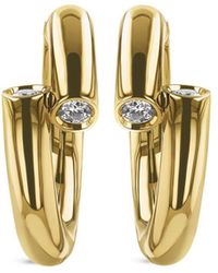 Pragnell - 18kt Yellow Gold Eclipse Diamond huggie-hoop Earrings - Lyst