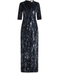 ilta - Allegra Sequin V-Neck Maxi Dress - Lyst