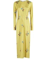 Marni - Gele Bloemenprint Jurk - Lyst