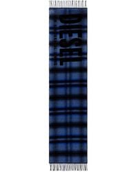 DIESEL - S-Check Jacquard Logo-Lettering Scarf - Lyst