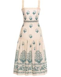 Agua Bendita - Nispero Ceiba Kleid Mit Blumen-Print - Lyst