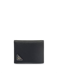 Prada - Logo-plaque Saffiano Leather Wallet - Lyst