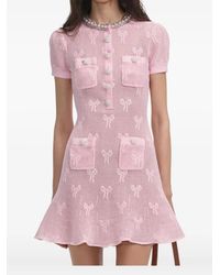 Self-Portrait - Perlenverziertes Kleid mit Schleifenmuster - Lyst