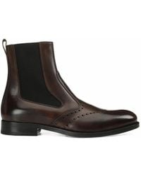 Sergio Rossi - Delft Brogue-Detail Chelsea Boots - Lyst