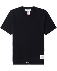 Thom Browne - Rwb Stripe Piqué T-shirt - Lyst