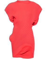 Issey Miyake - Ribbed-Knit Short-Sleeved Top - Lyst