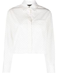 Maje - Rhinestone-embellished Cropped Shirt - Lyst