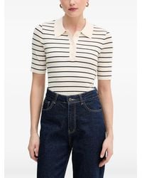 Mos Mosh - Caliz Striped Ribbed-Knit Polo Shirt - Lyst