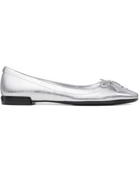 Jimmy Choo - Scarlett Lace-Up Bow Ballerina Flats - Lyst