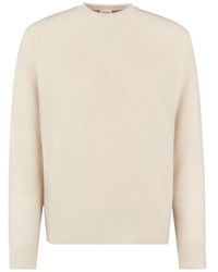 Tod's - Crew Neck Suede Details Sweater - Lyst