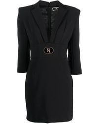 Elisabetta Franchi - Robe Courte À Plaque Logo - Lyst