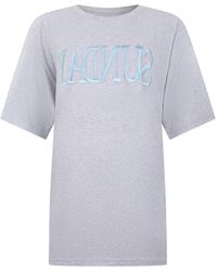 Alberta Ferretti - Satin-Embroidered T-Shirt - Lyst