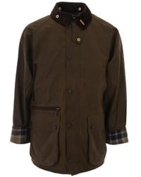 Barbour - Bedale Waxed-Cotton Corduroy-Collar Jacket - Lyst