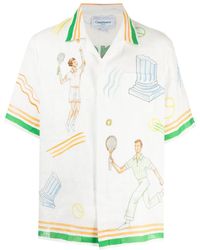 CASABLANCA - Short Sleeve Cuban Collar Shirt - Lyst