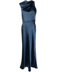 Amsale - Asymmetric Draped Satin Gown - Lyst