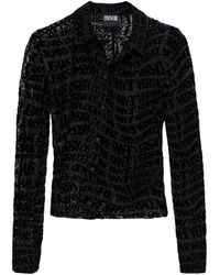 Versace Jeans Couture - Semi-transparentes Hemd mit Logo - Lyst