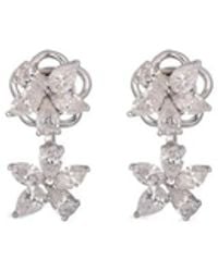 Zydo - Diamond Double Flower Earrings - Lyst