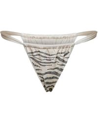 MC2 Saint Barth - Rhinestone Zebra-Pattern Bikini Bottoms - Lyst