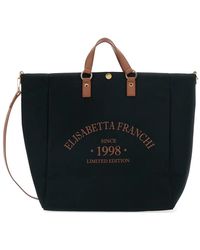 Elisabetta Franchi - Cotton Tote Bag - Lyst