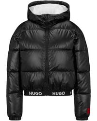 HUGO - Logo-waistband Puffer Jacket - Lyst