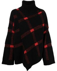 Stella McCartney Rollkragenpullover mit Karomuster - Schwarz