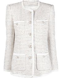 Alessandra Rich - Jacke Mit Rundem Ausschnitt - Lyst