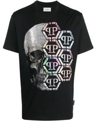 Philipp Plein - Ss Skull Logo-print T-shirt - Lyst