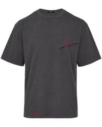 we11done - Logo-Print Slash-Detail T-Shirt - Lyst
