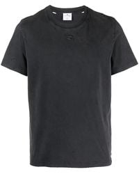 Courreges - Logo-Patch Distressed Cotton T-Shirt - Lyst