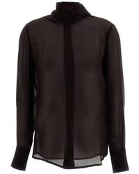 7 For All Mankind - Silk Bow-Detail Blouse - Lyst