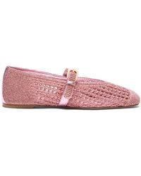 Stuart Weitzman - Leora Crochet-Knit Ballet Flats - Lyst