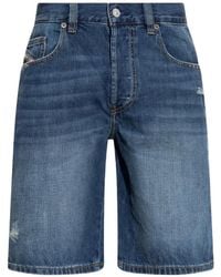 DIESEL - Button-Fastening Denim Shorts - Lyst
