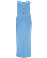 Violante Nessi - Cady Strapless Corset-Bodice Midi Gown - Lyst