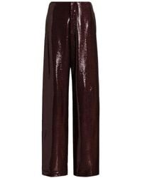 Alberta Ferretti - Sparkling Night Sequin-Embellished Wide-Leg Trousers - Lyst