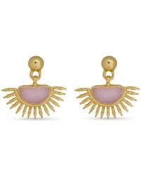 Ottoman Hands - Sunrise Rose Quartz Drop Earrings - Lyst
