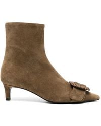 Roberto Festa - Buckle-Detail Pointed-Toe Leather Ankle Boots - Lyst