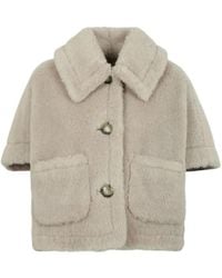 Max Mara - Veste En Tissu Teddy D'Alpaga Et Laine À Coupe Ample Et Cape - Lyst