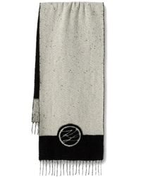KARL LAGERFELD - Logo-Intarsia Fringed Scarf - Lyst