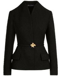 Oscar de la Renta - Belt Tweed Jacket - Lyst