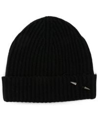 Isabel Benenato - Ribbed-Knit Spike-Detail Beanie Hat - Lyst