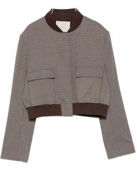 Twinset - Houndstooth-Pattern Cropped Jacket - Lyst