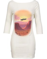 Markgong - Graphic-Print Open-Back Mini Dress - Lyst