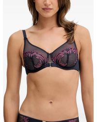 Chantelle - Legend Embroidered Mesh-Panel Bra - Lyst