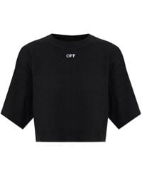 Off-White c/o Virgil Abloh - Logo-Embroidered Ribbed T-Shirt - Lyst